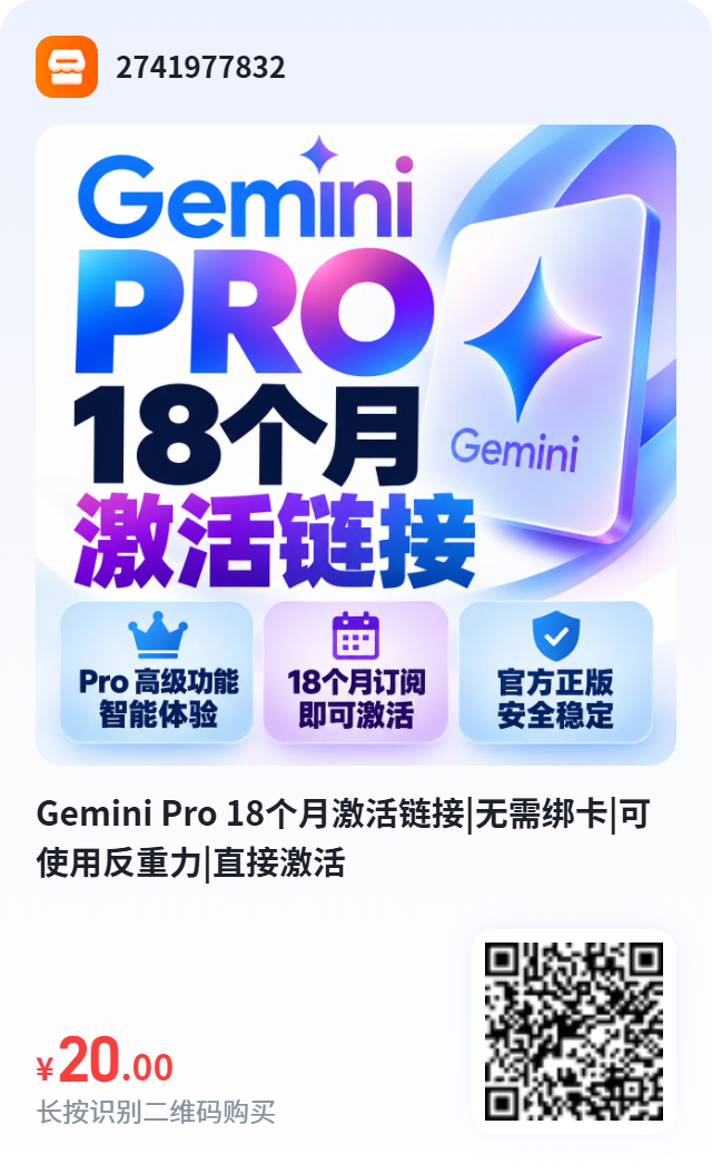 Gemini Pro 18 个月商品图